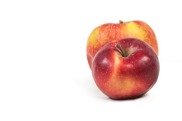 Fresh apples on white. Isolated elements for design layouts.