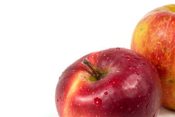 Fresh apples on white. Isolated elements for design layouts.