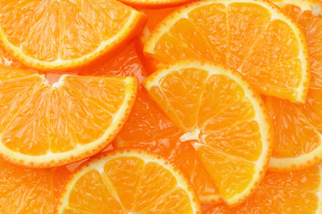 orange fruit background. orange fruit texture. sliced orange. top view. high resolution.