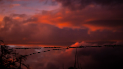 sunset over lake