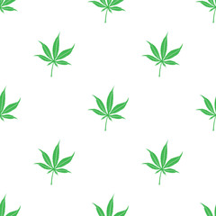 Fototapeta premium Seamless pattern of cannabis leaves. Vector for design and printing