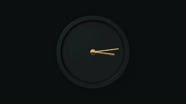 Elegant Black and Gold Minimalist Watch Clock Time Lapse 24 or 12 Hours