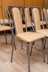Metal chairs with soft seats
