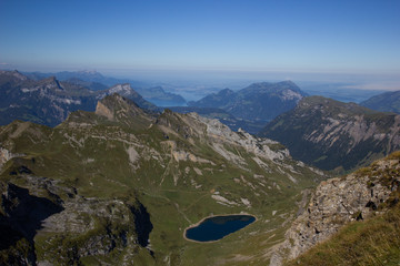 Lake Spilau in the swiss mountains in summer