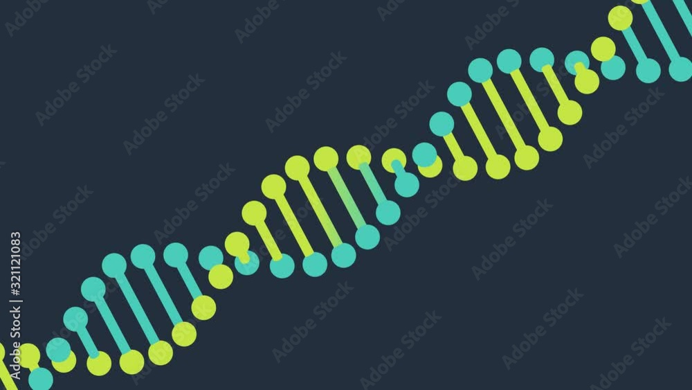 Aufkleber dna strand animation, 3d rendered looping animation of rotating dna strand animation