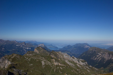 Fototapeta na wymiar view over the central swiss alps in summer