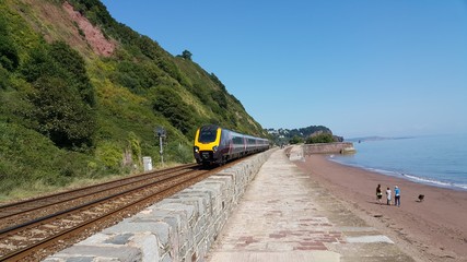 Train at the sea