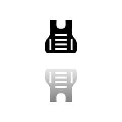 Bullet proof vest body armor suit icon flat