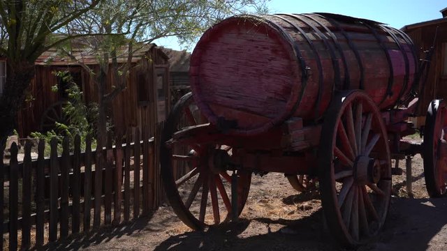 Old carriage on western town