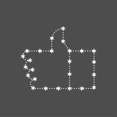 Star Like. Constellation hand thumbs up. vector illustration