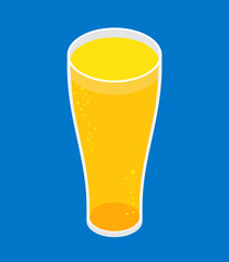 Glass of beer Isometric. alcohol vector illustration 