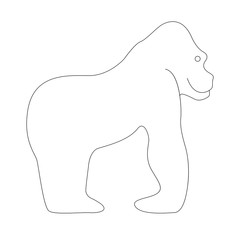 Obraz premium gorilla lining draw .vector illustration,profile view,coloring