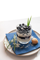 Blaubeeren Joghurt Creme Heidelbeeren Dessert Nachtisch süß