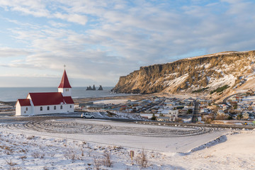 Landscapes and Cityscape of The village of Vik in Iceland
