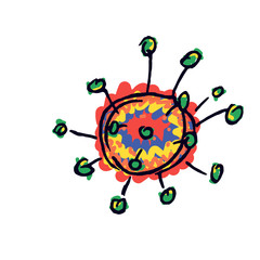 Hand drawn icon concept of a respiratory virus.