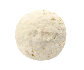 Fototapeta na wymiar Dough for pastries isolated on white, top view