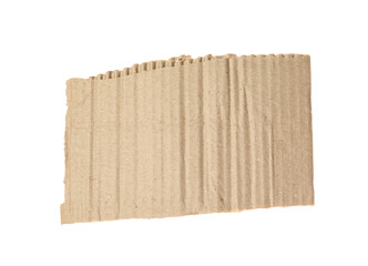 Piece of torn cardboard isolated on white