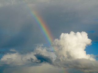 Fototapeta na wymiar Rainbow Sky Cloud Clouds Cabarete in the Dominican Republic - POP