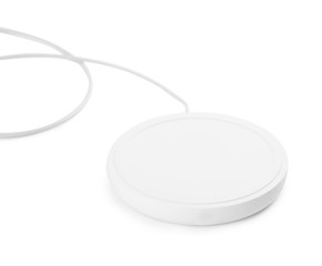 Wireless charger isolated on white. Modern technology