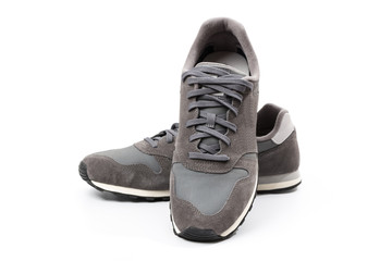 grey casual sports shoes/sneaker isolated on white background