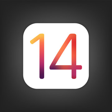 14 logo icon isolated on dark grey background. Anniversary multicolor icon. Vector illustration
