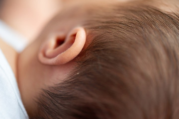 Closeup of a newborn ear