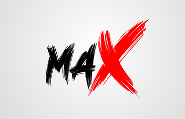 max grunge brush stroke word text for typography icon logo design - obrazy, fototapety, plakaty