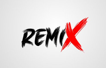 remix grunge brush stroke word text for typography icon logo design - obrazy, fototapety, plakaty