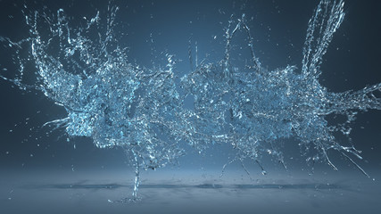 Water Slash 3D Simulation