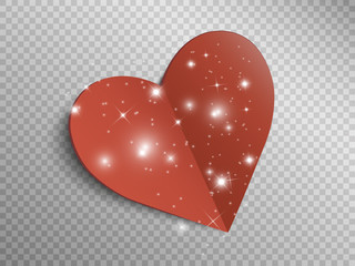 Valentine's Day. Hearts are white. Beautiful shiny hearts on a transparent background. For lovers.