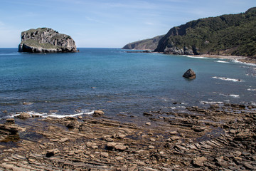Fototapeta na wymiar Rock inside the sea from the coast