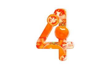 Figure 4 made up of tomatoes