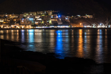 Fototapeta na wymiar Reflections in Cabo de Gata (Spain) by night
