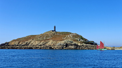 Fototapeta na wymiar Île-Aux-Moines, Archipel des Sept-Îles, Perros-Guirec, Côtes-d'Armor, Bretagne, France
