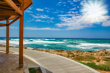 beautiful path in the sea on a nature background