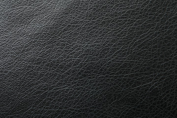 Texture of black leather as background, closeup