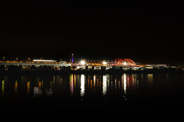 日本　神戸港神戸大橋の夜景