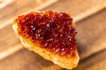 A single macro shot of citrine stone crystals