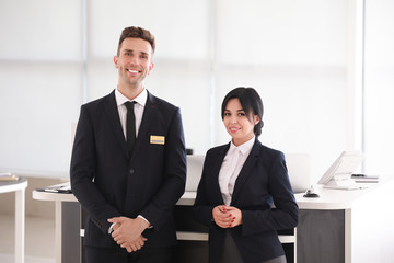 Portrait of receptionists in office