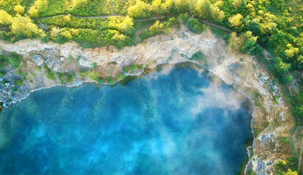 Aerial landscape from the drone - blue water © Piotr Krzeslak