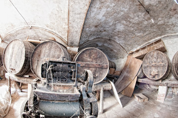 Detail Old wine cellar.