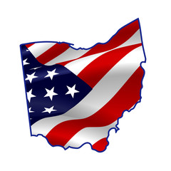 United States, Ohio full of American flag. Map
