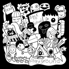 back to school,for design element and coloring book page for kids.