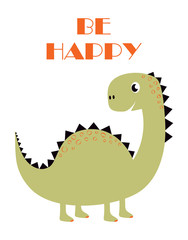 cute funny dinosaur isolated