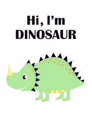 cute funny dinosaur isolated