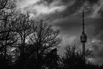 Naklejka premium STUTTGART,GERMANY - FEBRUARY 01,2020: The TV Tower