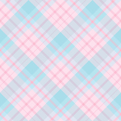 Seamless pattern in pastel pink and blue colors for plaid, fabric, textile, clothes, tablecloth and other things. Vector image. 2