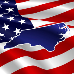 United States, Noth Carolina. On USA flag