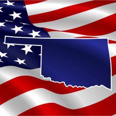 United States, Oklahoma. On USA flag. Map