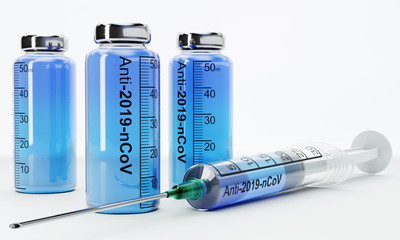 3d render illustration of a coronavirus vaccine concept